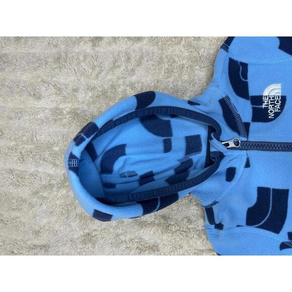 The North Face Glacier sky blue/navy full zip fleece hoodie Size 6-12 Months - Picture 6 of 8